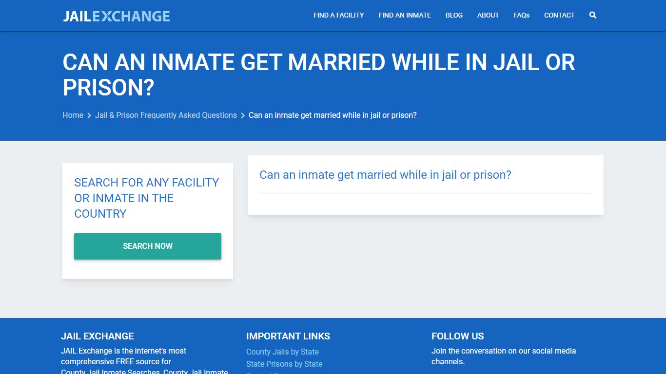 Can an inmate get married while in jail or prison? - Jail Exchange